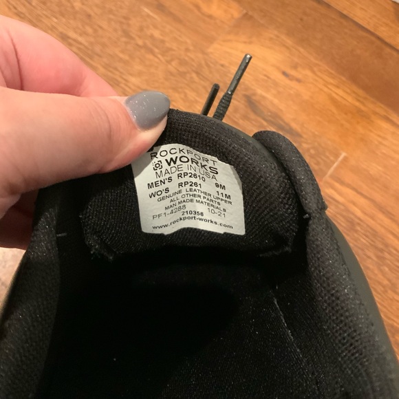 NWB rockport works black men’s work shoes size 9m - Picture 7 of 9